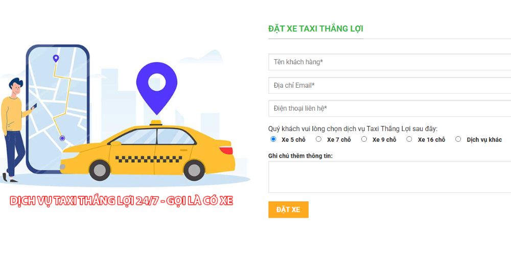 đặt taxi thắng lợi